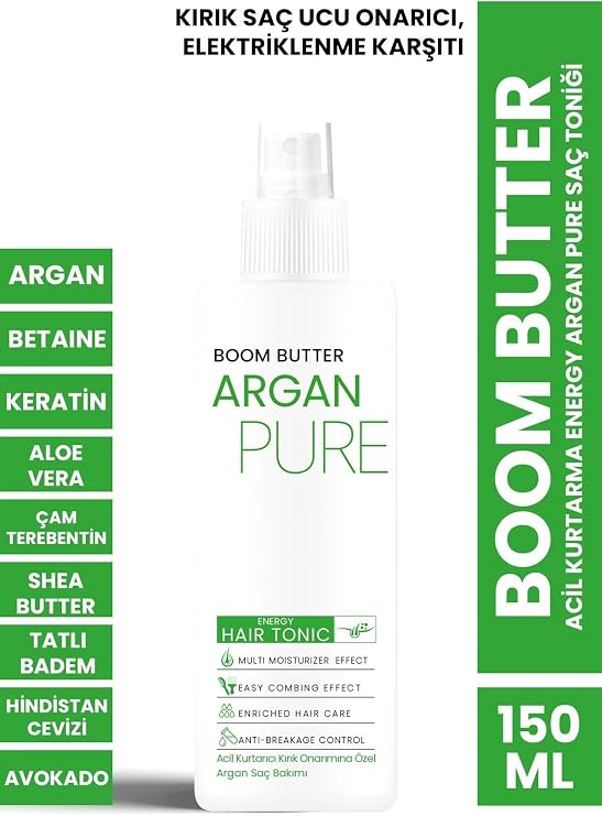 BOOM BUTTER Acil Kurtarma Energy Argan Pure Saç Toniği 150ML