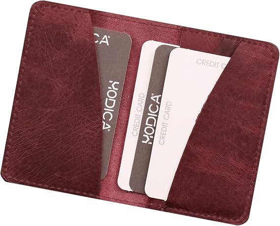 Modica® Sovana - Hakiki Deri Unisex Naturel Ince Kartlık, 4 Adet Kart Bölmeli Natural Cüzdan