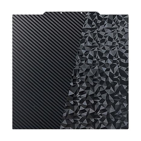 IdeaFormer-3D Double Sided Smooth PEO PET Build Plate 430x430mm, Flexible Diamond PEO+Carbon Fiber PET Spring Steel Sheet for Anycubic Kobra 2 Max/for Elegoo Neptune 3 Max/Neptune 4 Max 3D Printers