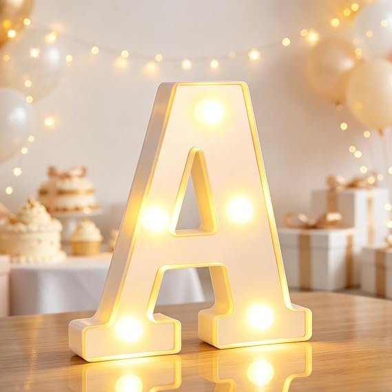 LED Light up Letter A, Letter Lights, Marquee Letter Sign for Girls Women Bedroom Accessories, Warm White 6.3IN Alphabet Sign for Valentine Party Birthday Decorations (A)