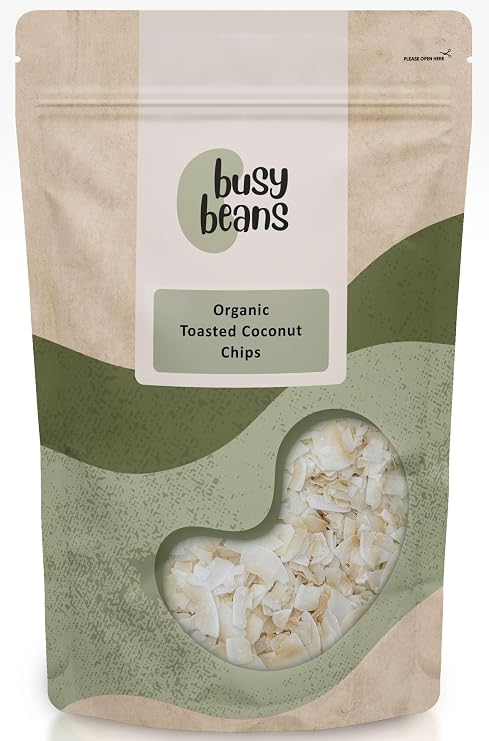 Organic Toasted Coconut Chips - Certified Organic - by Busy Beans Organic (100g)