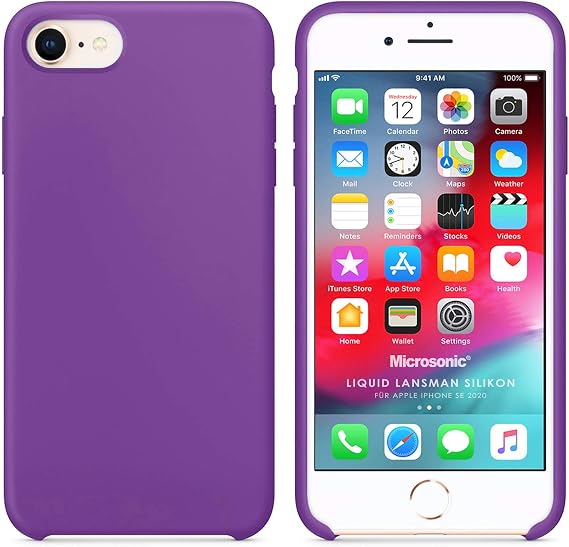 Microsonic Apple iPhone SE 2022 için Kılıf Liquid Lansman Silikon Menekşe Moru [iPhone SE 2022 ile Uyumlu Kılıf - Mor]