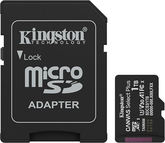 1TB microSDXC Canvas Select Plus Gen3 150MB/s A1 Card + Adapter