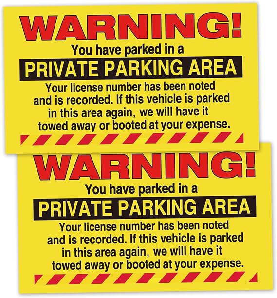 KORTTITALO 50 Parking Violation Stickers - No Parking Tickets for Car Window, (5" x 9" Yellow), WCS0165