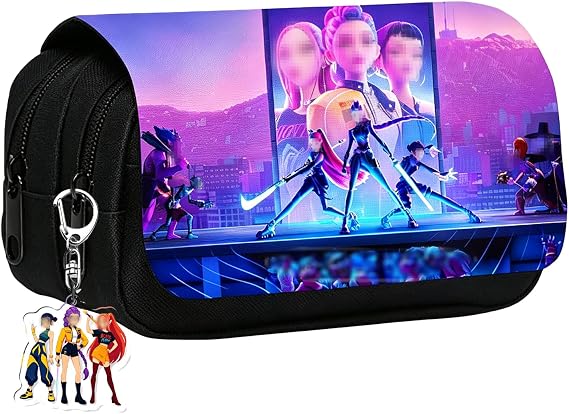 Large Capacity Pencil Case, K-Pop Pen Pouch Bag with Zipper Keyring