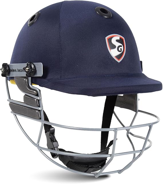 SG Blaze tech Cricket Premium Helmet, (Blue, Black, Green Color)