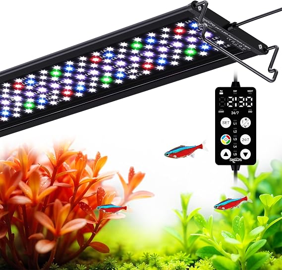 SEAOURA Aquarium Fish Light with 24/7 Timer for 75-90cm Fish Tank [Energy Class E]