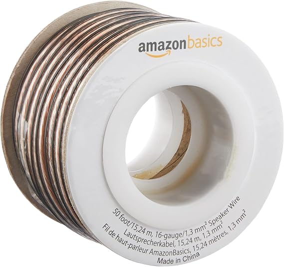 Amazon Basics Speaker Cable, 16 Gauge, 49.2 ft 15m, Bronze