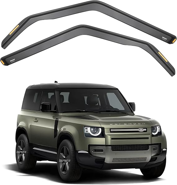 ISPEED Wind Deflectors for LAND ROVER DEFENDER 90 MK2 2020-2026 3 Door SUV 2pc Set - Keep Your Car Ventilated In Rain - Reduce Wind Turbulence - Tinted In-Channel Type