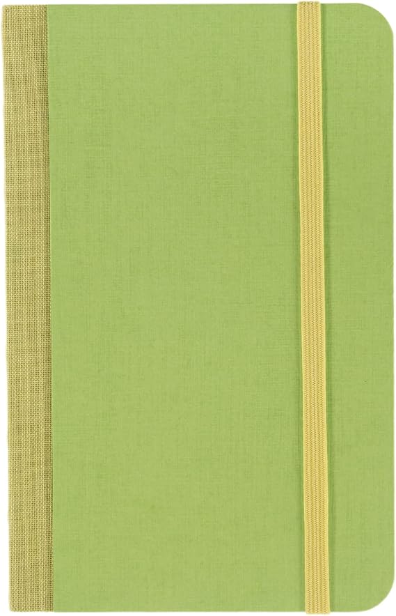 Fabriano Ecoqua Plus Fabric-Bound Notebook, 3.5" x 5.5", Dotted, Lime