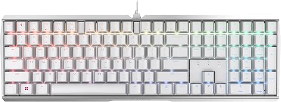 Cherry MX 3.0S Wired Mechanical Gaming Keyboard Rugged Aluminum Housing RGB-Lighting Full Key Rollover Anti-Ghost MX RED Switch White