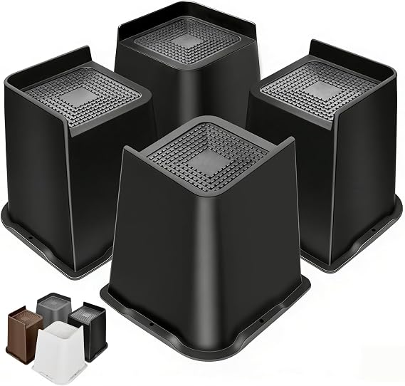 Bed Risers 6 inch Oversized Heavy Duty Furniture Risers L-Shape Table Riser Chair Raisers Lifter for Sofas Couches Desks Set of 4 Pack