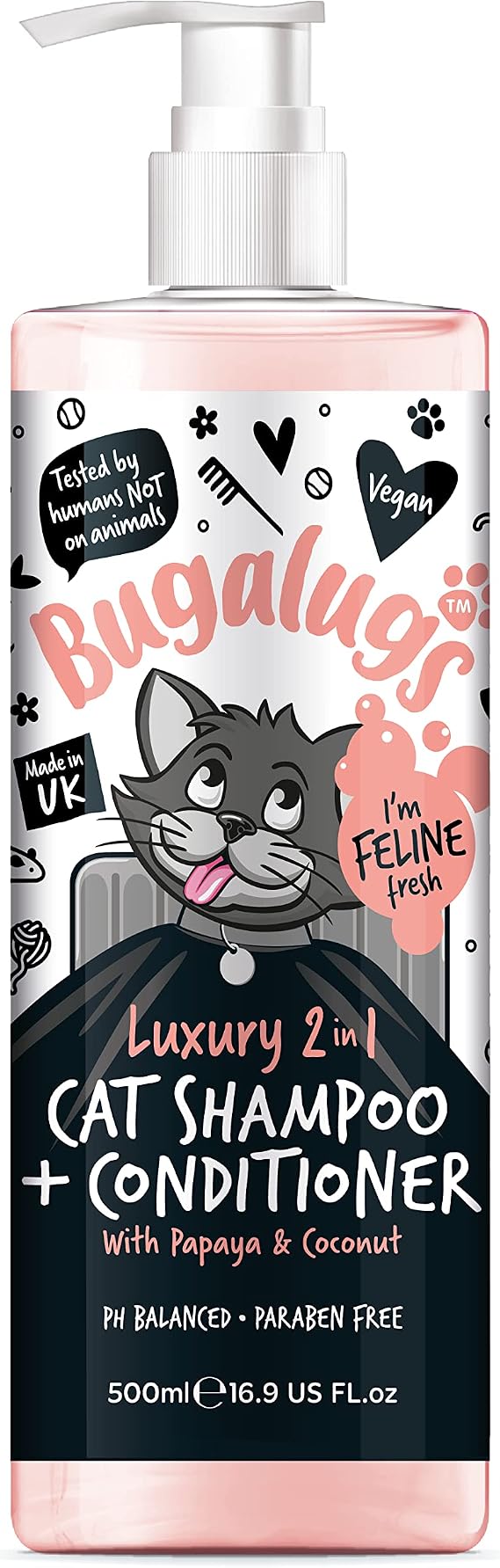 Bugalugs Cat Cologne Papaya & Coconut perfume. Leave in spray to condition, nourish and hydrate skin and coat. Professional cat cleaning and grooming formula use alongside cat shampoo Cologne
