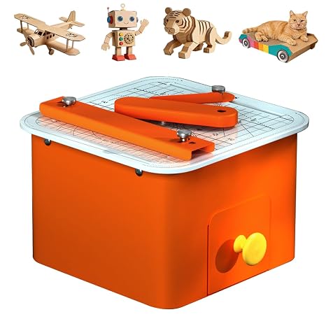 Bladeless Electric Cutting Tool for Cardboard, 45W Power, Adjustable Thickness 0-4mm, Includes Scrap Drawer and Circle Cutter for School Projects and Creative Crafting