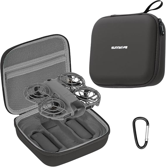 Storage Case Carry Case for DJI NEO 2, Drone Storage Bag PU Protective Bag Travel Bag Drone Accessories for DJI NEO 2 (Drone Case-Black)