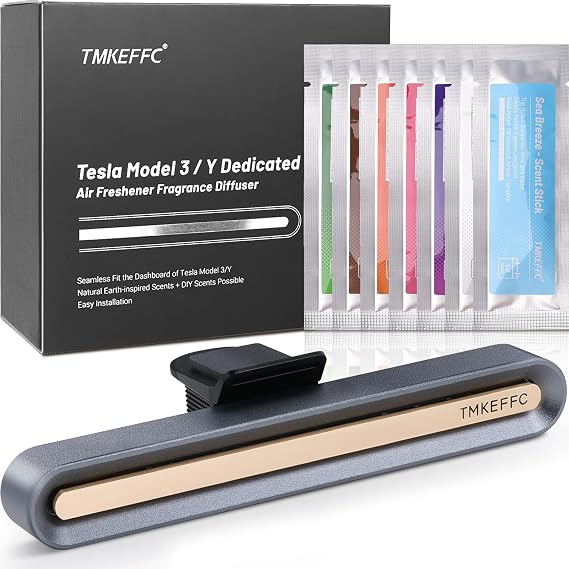 Tesla Model 3 Y Air Freshener, Car Vent Diffuser with 6 Scent Sticks