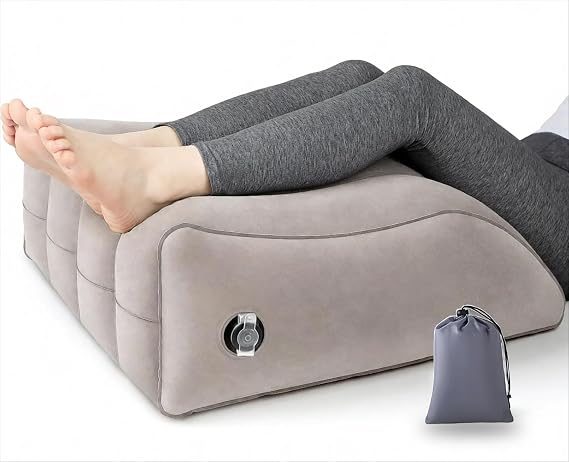 Leg Elevation Pillow, Inflatable Leg Pillows, Leg Wedge Pillow Injury Recovery with Storage Bag for Promote Blood Circulation, Improving Sleep Quality for Pregnant, Surgery