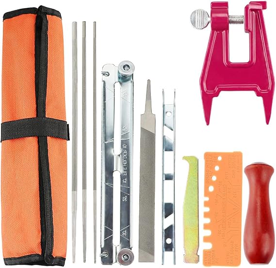 Chainsaw Sharpening Files Set with Blunt Vice Chainsaw Sharpener