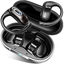 Qecnato Wireless Earbuds, Bluetooth 5.4 Headphones Sport, Over Ear Buds With ENC Noise Cancelling Mic, 50H, Wireless Earphone With Earhooks, Stereo Deep Bass, IP7 Waterproof ear bud, Dark Black
