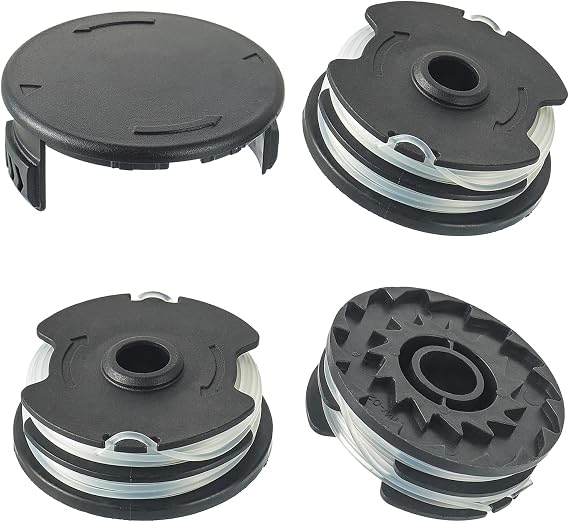 3 Pack Replacement Spool and 1 Pack Spool Cover, Compatible with Parkside LIDL PRT 550 A1, B2, C3; PRTA 20-Li C3 Replacement 2 x 4m 1.6 mm (3 Spool+ 1 Spool Cover)