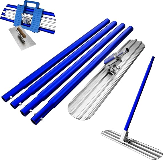 Bull Float Concrete Tools - 48 Magnesium Aluminium Alloy Floats with 4 Combinable Handles Tool Box and Trowel for Concrete Processing - Complete Float Set
