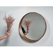Rehome Yuvarlak Ahşap Çerçeveli Dekoratif Ayna - No:259 (70 cm Çap)