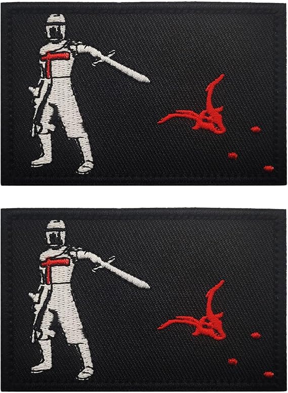 AliPlus 2PCS Blackbeard Edward Pirate Patches Morale Patch Hook and Loop