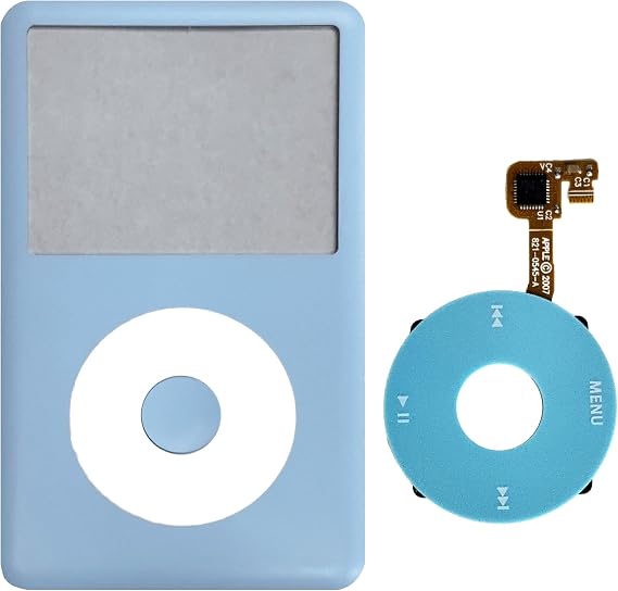 MCMConcepts iPod Classic 6th 7th フェースプレート、クリックホイール&センターボタンセットメタル、マットライトブルー