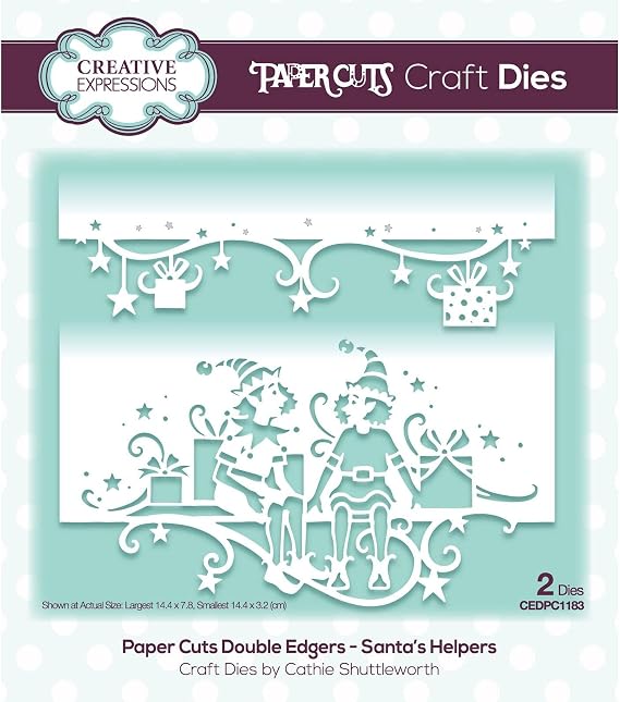 Creative Expressions Paper Cuts-Santa's Helpers-Double Edger Craft Die, Metal, Largest 14.4 x 7.8 cm, CEDPC1183