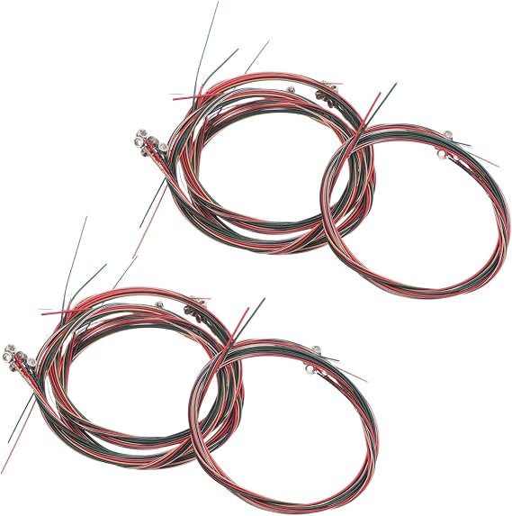 Toyvian 8 Sets Colored Acoustic Guitar Steel Strings Replacement Kit for Folk and Bass Instruments High Tension Strings for Stable Performance and Creative DIY Crafting Maintenance