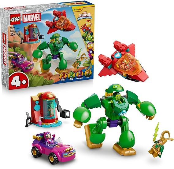 LEGO Marvel Iron Man ve Arkadaşları Loki Iron Man Takımına Karşı 11211 | 4 Yaş ve Üzeri Çocuklar için 4 Minifigür İçeren Yaratıcı Oyuncak Yapım Seti, Çocuklar için Hediye Fikri (204 Parça)