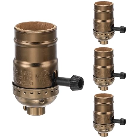 UL Listed 3 Way Lamp Socket Replacement 4 Pack Bronze