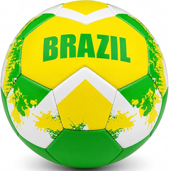ND Sports Size 5 Football 32 Panels, Elite Tournament Style Match Ball, Football Gifts for Boys & Adults, Durable Training Soccer Ball for 2026 Season, for Outdoor & Indoor Play Brazil/Portugal/Spain