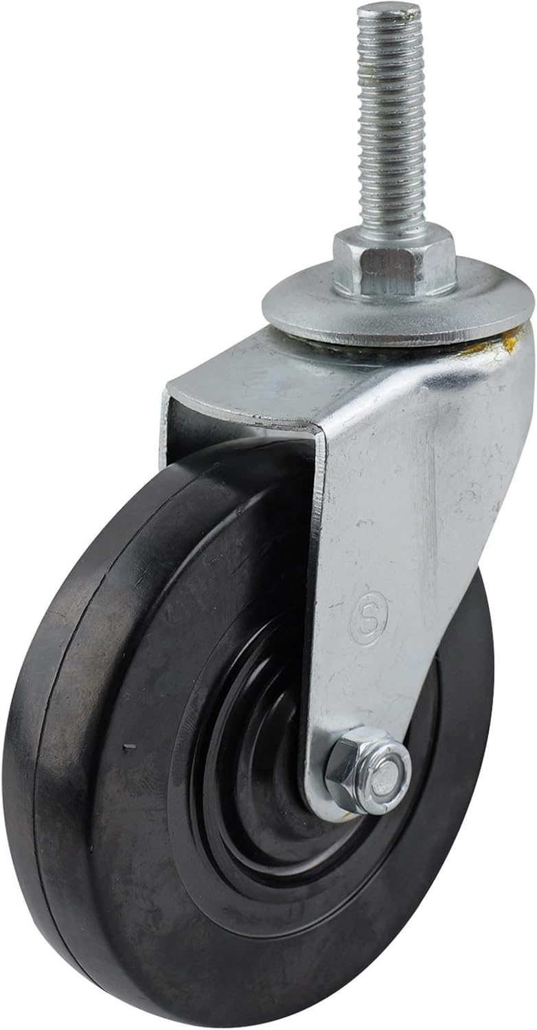Shepherd Hardware Döner Tekerlek, 10cm Çap, Yumuşak Lastik, 1.3cm Şaft, 54kg Kapasite