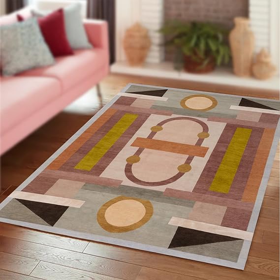 Rururug Extra Large Area Rug Washable Anti-Slip Carpet Home Office Dining Living Bedroom Kitchen Conference Room,Multicolor Geometric Design, Rectangular 200 x 300 cm