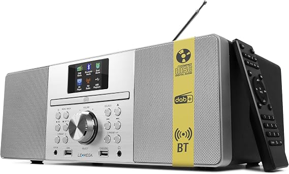 LEMEGA MSY1P CD Player, DAB & FM, Bluetooth, 80W Stereo HiFi,Black oak