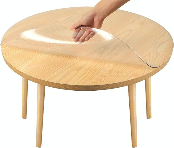 Round Clear PVC Table Protector 1.5 mm Transparent Table Cloth Plastic (Round 40 cm)