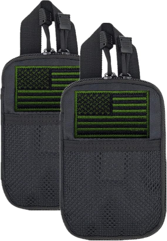 タクティカル MOLLE EDC ポーチ 男性用 小型 防水 EDC バッグ アメリカ国旗刺繍パッチ付き Molle アクセサリー ベルトポーチ アウトドア ハイキング キャンプ 旅行用