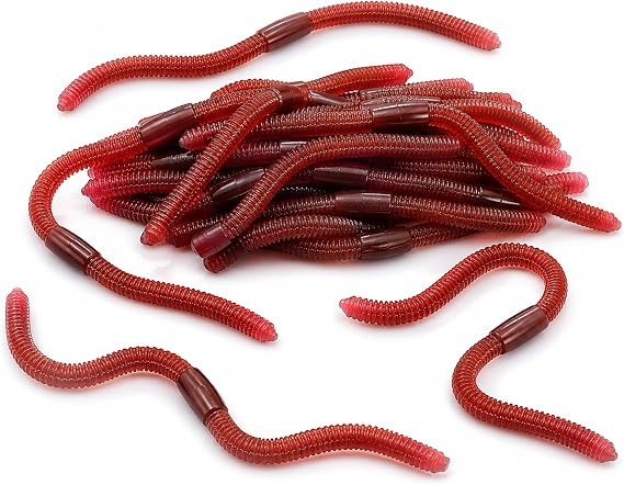 10Pcs Ake Earthworms, 18cm Realistic Fake Worm, Lifelike Worm Prank Trick Toy, Faux Lifelike Stretchy Rubber Earthworms Trick Toy, Fishing Lures Baits, for Halloween Sensory Bin April Fool's Day Party