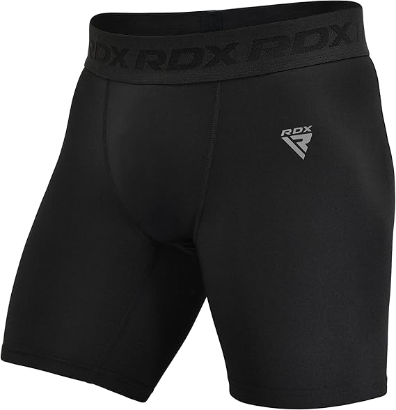 RDX Compression Shorts Men - Ultra-Tight Stretchable Baselayer for Athletic Sports, Adult & Kids Spandex Activewear Underwear, MMA Kick Boxing Gym Workout Running BJJ Muay Thai Weight Training Cycling