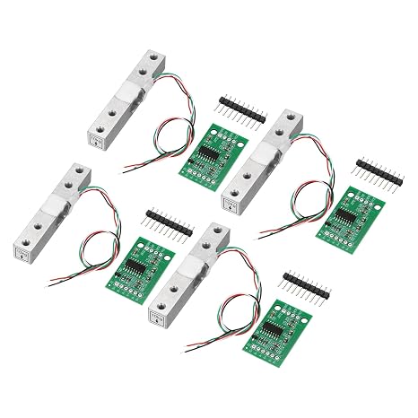 sourcing map 4 Set Digital Load Cell Weight Sensor 10KG + HX711 20x33mm