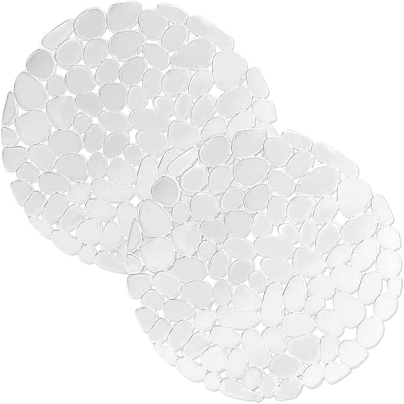 Echehi 2 Pack Sink Protector Mat, 29 x 29 cm Diy Cut Sink Protector for Kitchen Stainless Steel Sink, Fast Draining Mat Sink Protector for Dishes and Glassware. Clear