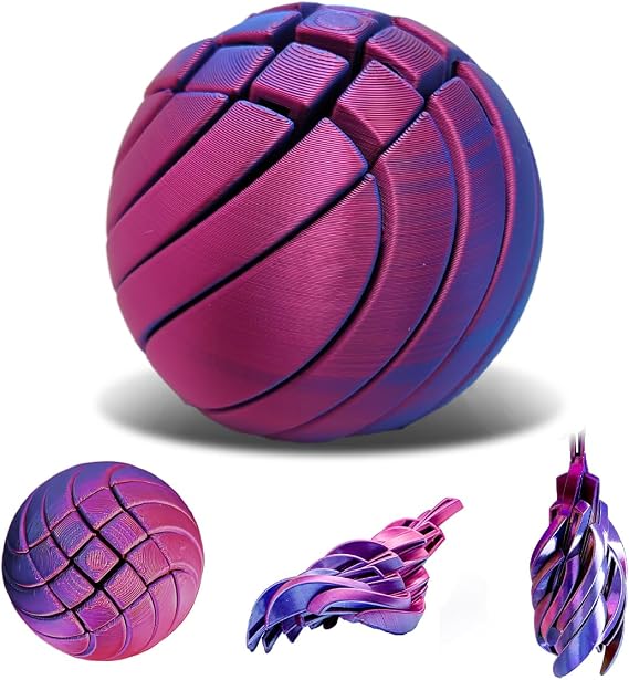 Morphslime Ball, 3D Printed Morphslime Sphere Stress Relief Ball Fidget Toys, Impossible Liquid-Like Balls Sensory Fidget Desk Toy for Office & Home, Cool Stuff Toys Gift for Kids Teen Adult (Purple)