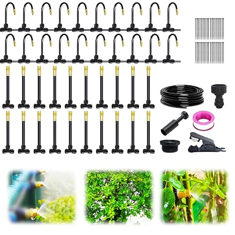 Garden Watering System, 2025 New Irrigation System, Watering Systems for Outdoor Plants, Garden Watering System Adjustable Bendable Nozzle (20m)