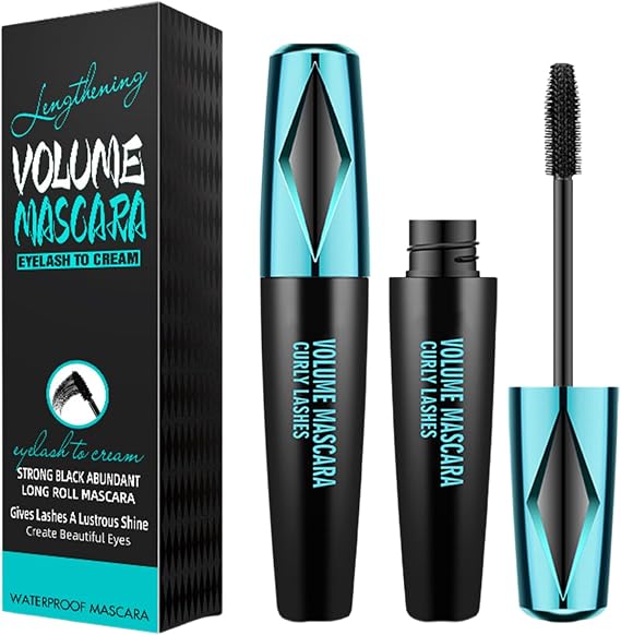 Freebily 1pc Lengthening Mascara For Women Girls Waterproof Smudge Proof Natural Volumizing Eye Makeup Daily Wear Black One Size