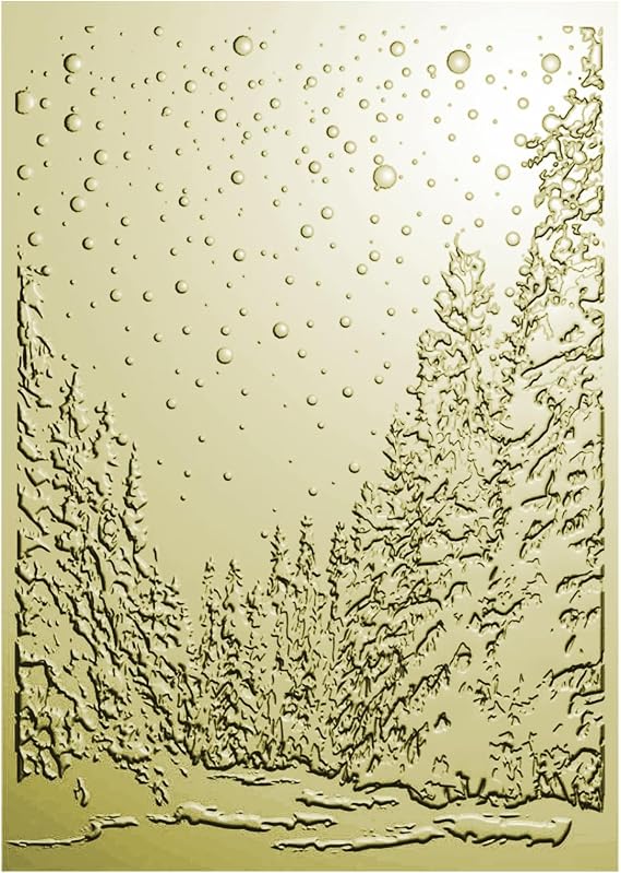 3D Embossing Folder for Card Making,Pine Trees in the Snow Clear Plastic Texture Fades Embossing Folder Template for Scrapbooking and Other Paper Craft Album Stamps DIY Decoration
