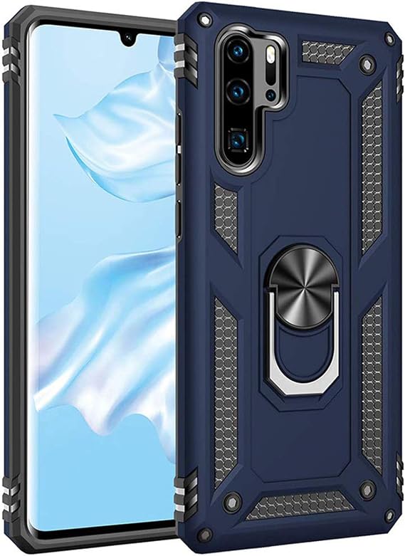 Microsonic Huawei P30 Pro için Kılıf Military Ring Holder Lacivert [P30 Pro ile Uyumlu Kılıf - Lacivert]