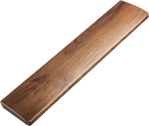 Faluber Walnut Wood Keyboard Wrist Rest, 44 cm Ergonomic Palm Support, 20 mm High Solid Wood Wrist Support for Full-Size Mechanical Keyboards