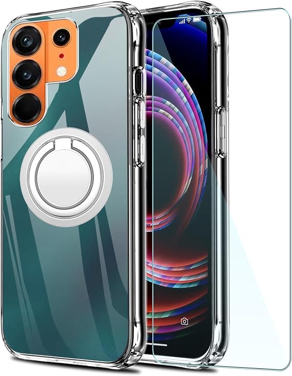 Case for Tecno Camon 50 Pro 4G with Stand and Screen Protector,Shockproof Cover,Thin Anti-Fingerprint Phone Cover for Tecno Camon 50 Pro 4G,Transparent - Z