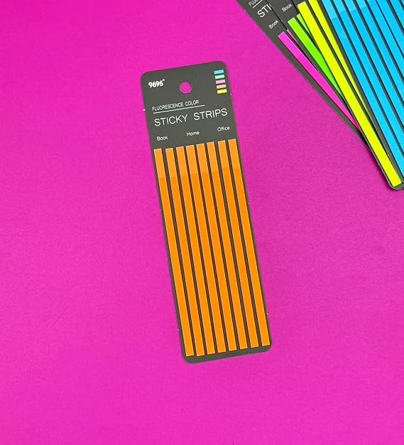giftmoda İnce Uzun Şerit Renkli Post-it Turuncu